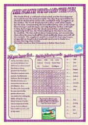 English Worksheet: The North Wind and The Sun