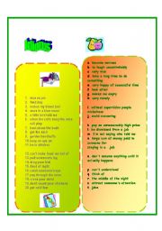 English Worksheet: idioms