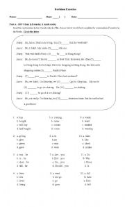 English worksheet: Revision exercise of past simple and present simple