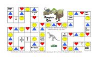 English Worksheet: Dinosaur board game