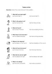 English Worksheet: tenses review