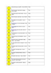 English Worksheet: dinosaur board game questions