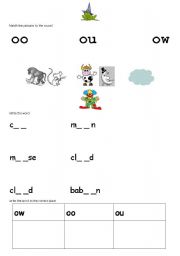 English Worksheet: Long O vowel sound