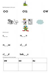 English worksheet: Long O vowel sound