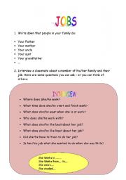 English worksheet: JOB INTERVIEW