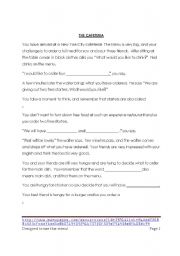 English Worksheet: The Cafeteria 
