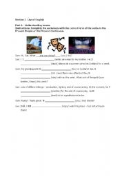 English Worksheet: Worksheet on present simple & present continuous&present perfect & phrasal verbs
