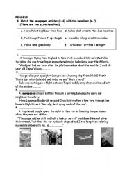 English Worksheet: disasters