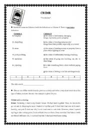 English Worksheet: crime vocabulary