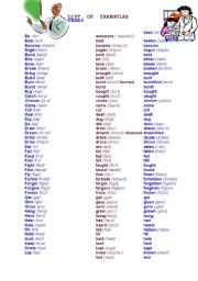 English Worksheet: irregular verbs 