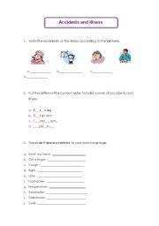 English Worksheet: Accidents and ilness