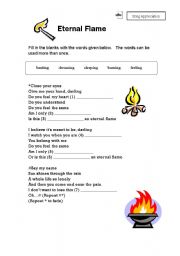 English Worksheet: Song Appreciation (Eternal Flame)