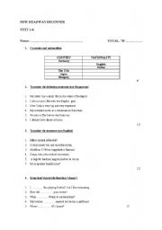 English worksheet: new headway beginner