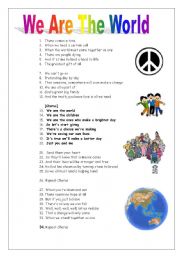 English Worksheet: HARMONY DAY SONG 