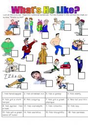 English Worksheet: Whats He Like-    The exercise Sheet