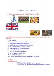 English Worksheet: Habits and Customs