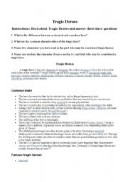 English Worksheet: Tragic Heroes