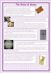 English Worksheet: The story of money