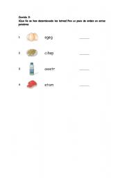 English worksheet: food