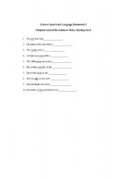 English Worksheet: October language homework