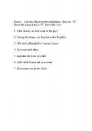 English Worksheet: Prepositions