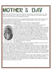 English Worksheet: MOTHERS DAY