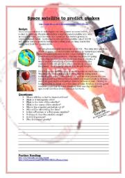 English Worksheet: BBC News Video: Earth quake predicting satellite launched