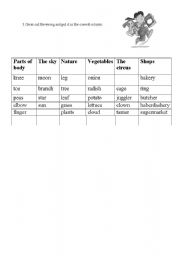 English worksheet: vocabulary exercises