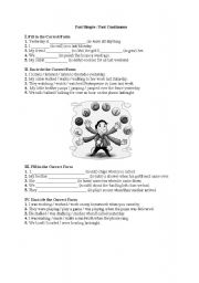 English Worksheet: Past Simpe / Past Continuous