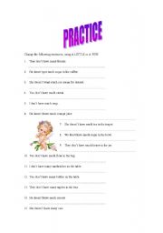 English Worksheet: Countable and uncountable nouns