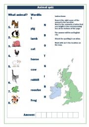 English worksheet: Animal Quiz