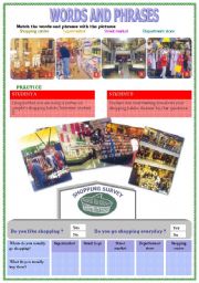 English Worksheet: shopping