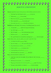English Worksheet: Adjectives+Prepositions