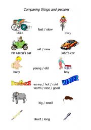 English Worksheet: Comparing things and persons