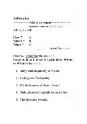 English Worksheet: Adverbs