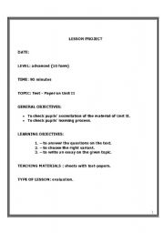 English worksheet: Reading Comprehension