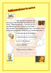 What does Garfield like ? What do you like ? ( 2 pages )