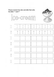 English worksheet: practice the letter i