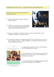 English Worksheet: Freedom Writers Discussion Questions