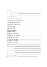 English worksheet: Answer questions