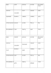 English worksheet: Bingo game