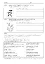English Worksheet: friends