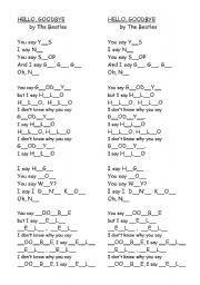 English Worksheet: Hello Goodbye Song