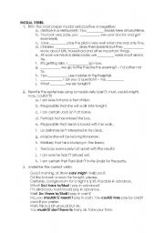English worksheet: modal verbs worksheet