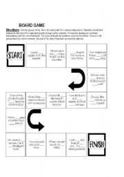 English Worksheet: Board Game