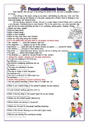 English Worksheet: Present  Continuous  Tense