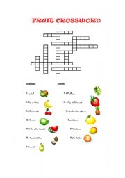 English worksheet: Fruit Crossword