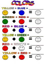 English Worksheet: WHAT COLOR DOES IT MAKE?