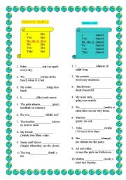 English Worksheet: Present simple and past simple