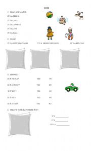 English worksheet: TOYS